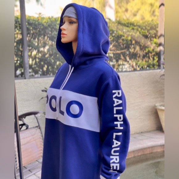 Polo Ralph Lauren Women Polo Logo Colorblock Fleece Hoodie Dress - Picture 4 of 8